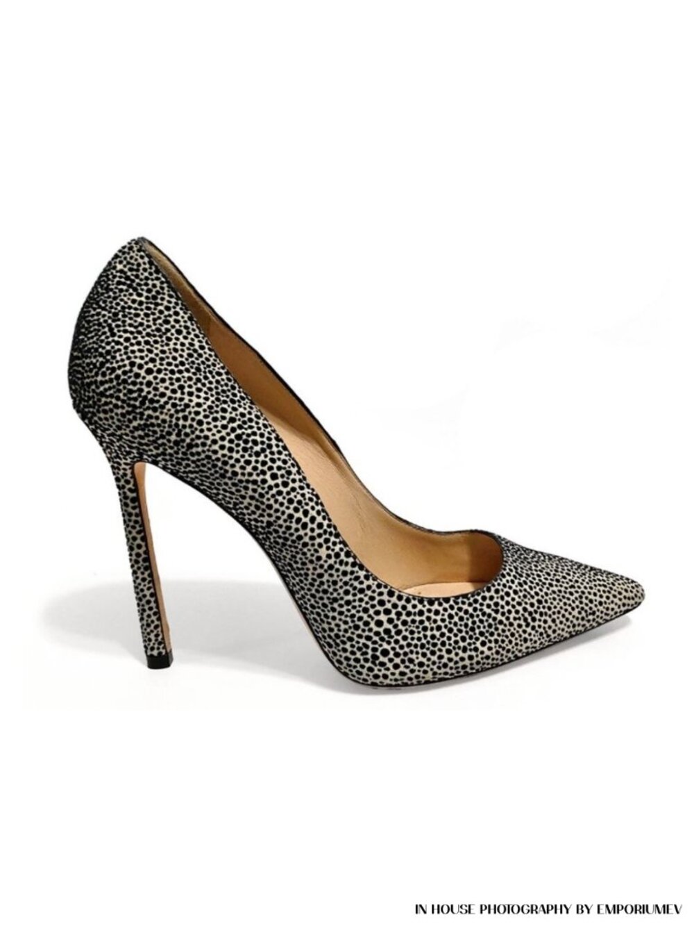 Jimmy Choo Romy 100 Spotted Flocked Suede 38 EUR 8 US Pumps